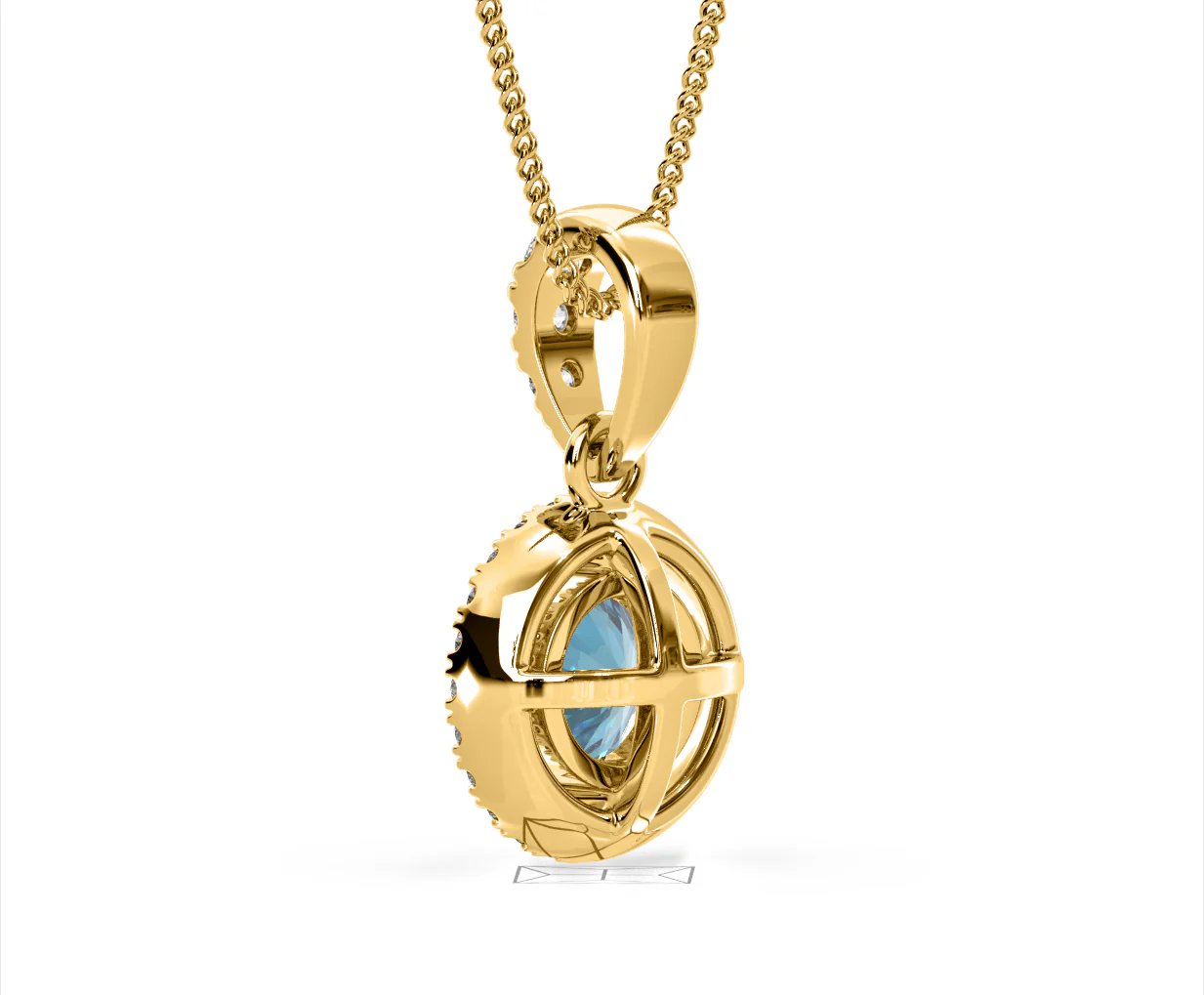 Ella Blue Lab Diamond 1.38ct Pendant Necklace in 18K Yellow Gold - Elara Collection - Image 39