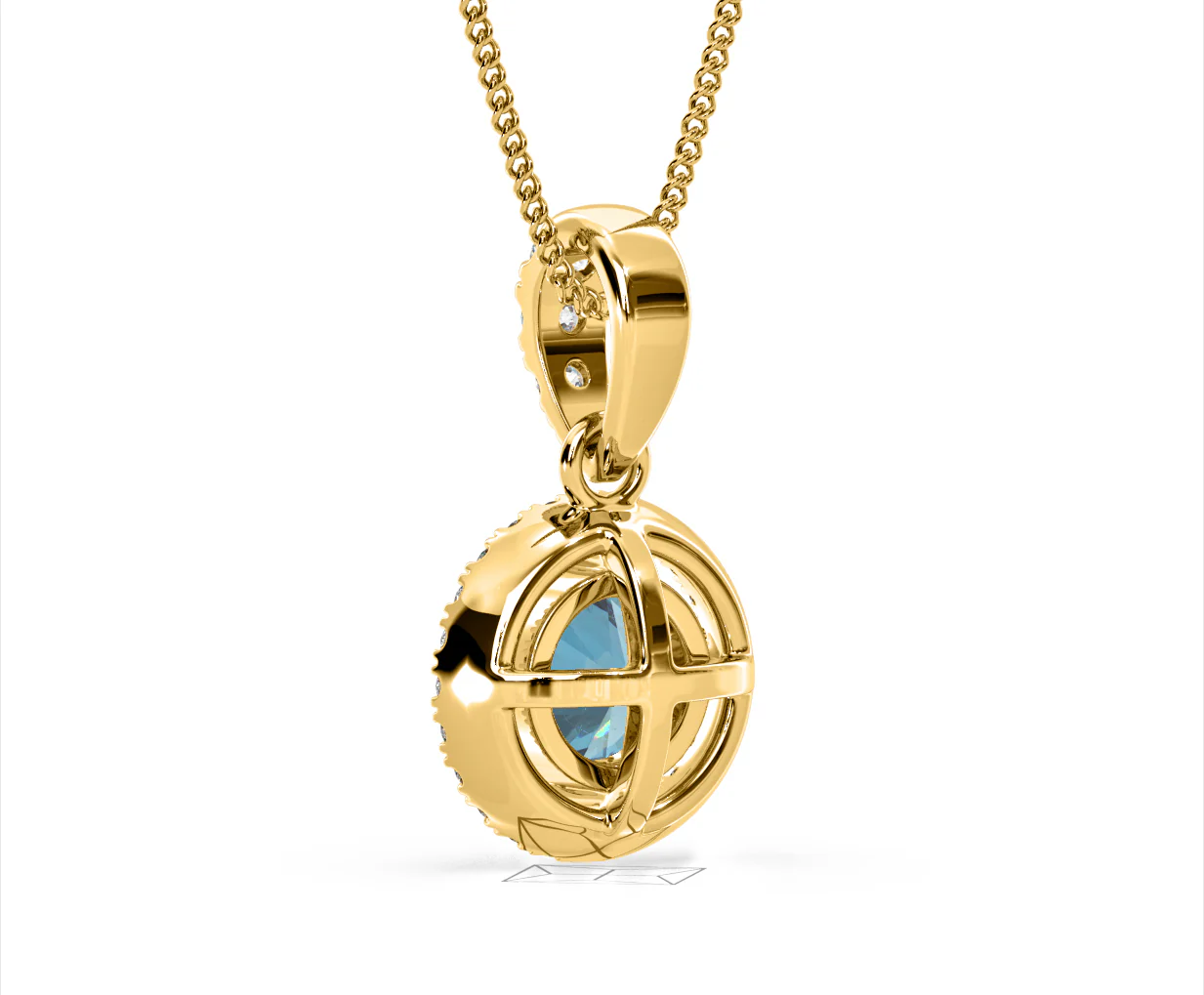 Ella Blue Lab Diamond 1.38ct Pendant Necklace in 18K Yellow Gold - Elara Collection - Image 41
