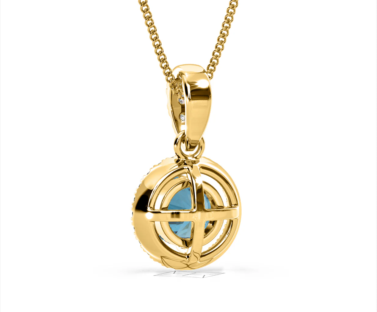 Ella Blue Lab Diamond 1.38ct Pendant Necklace in 18K Yellow Gold - Elara Collection - Image 44