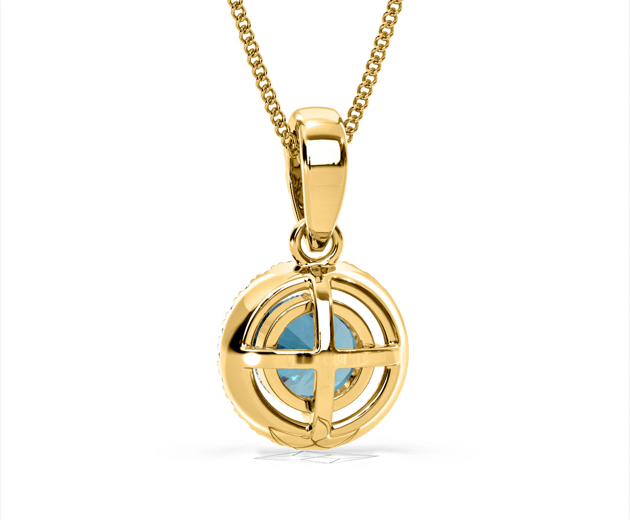Ella Blue Lab Diamond 1.38ct Pendant Necklace in 18K Yellow Gold - Elara Collection - Image 46