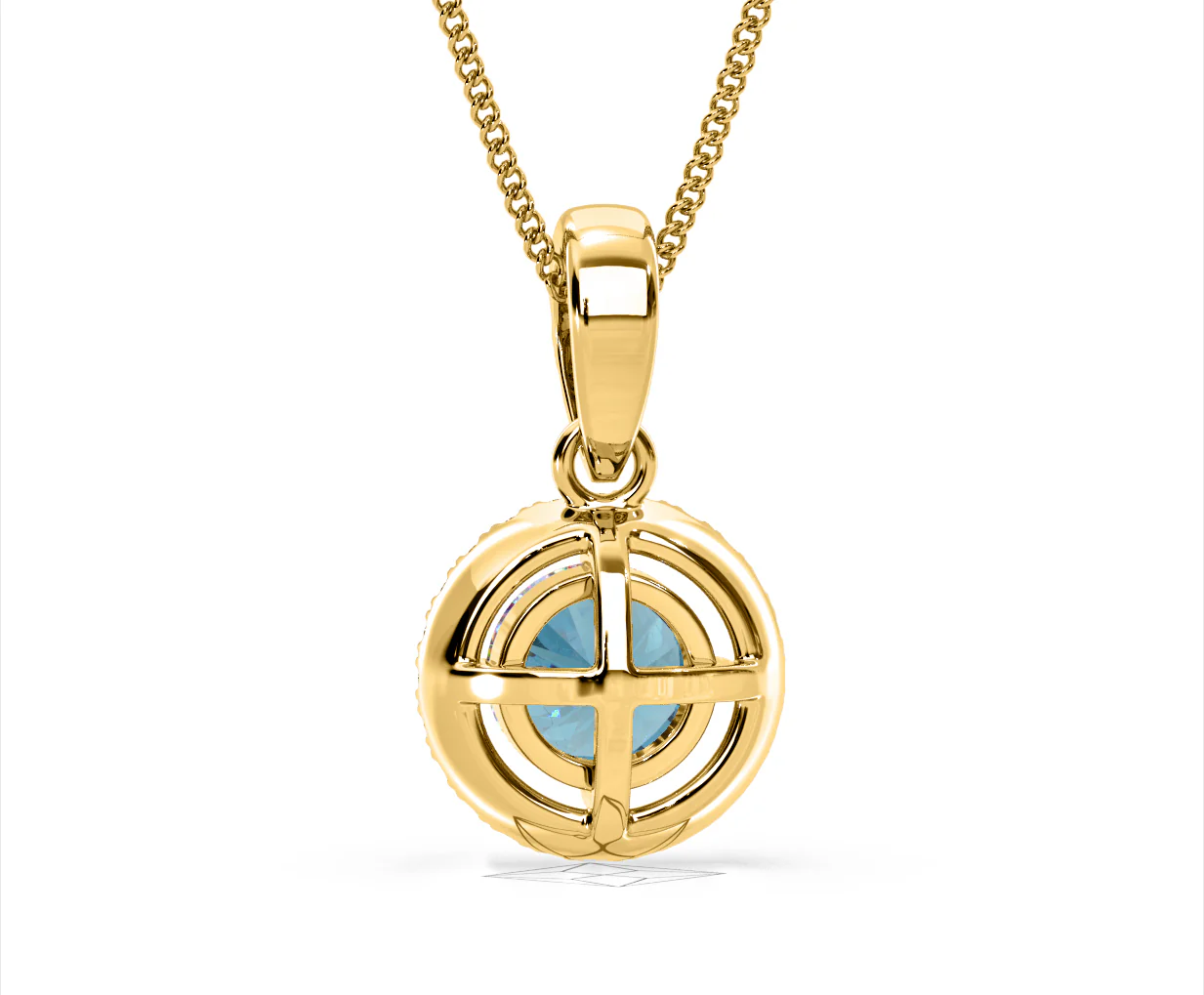 Ella Blue Lab Diamond 1.38ct Pendant Necklace in 18K Yellow Gold - Elara Collection - Image 47