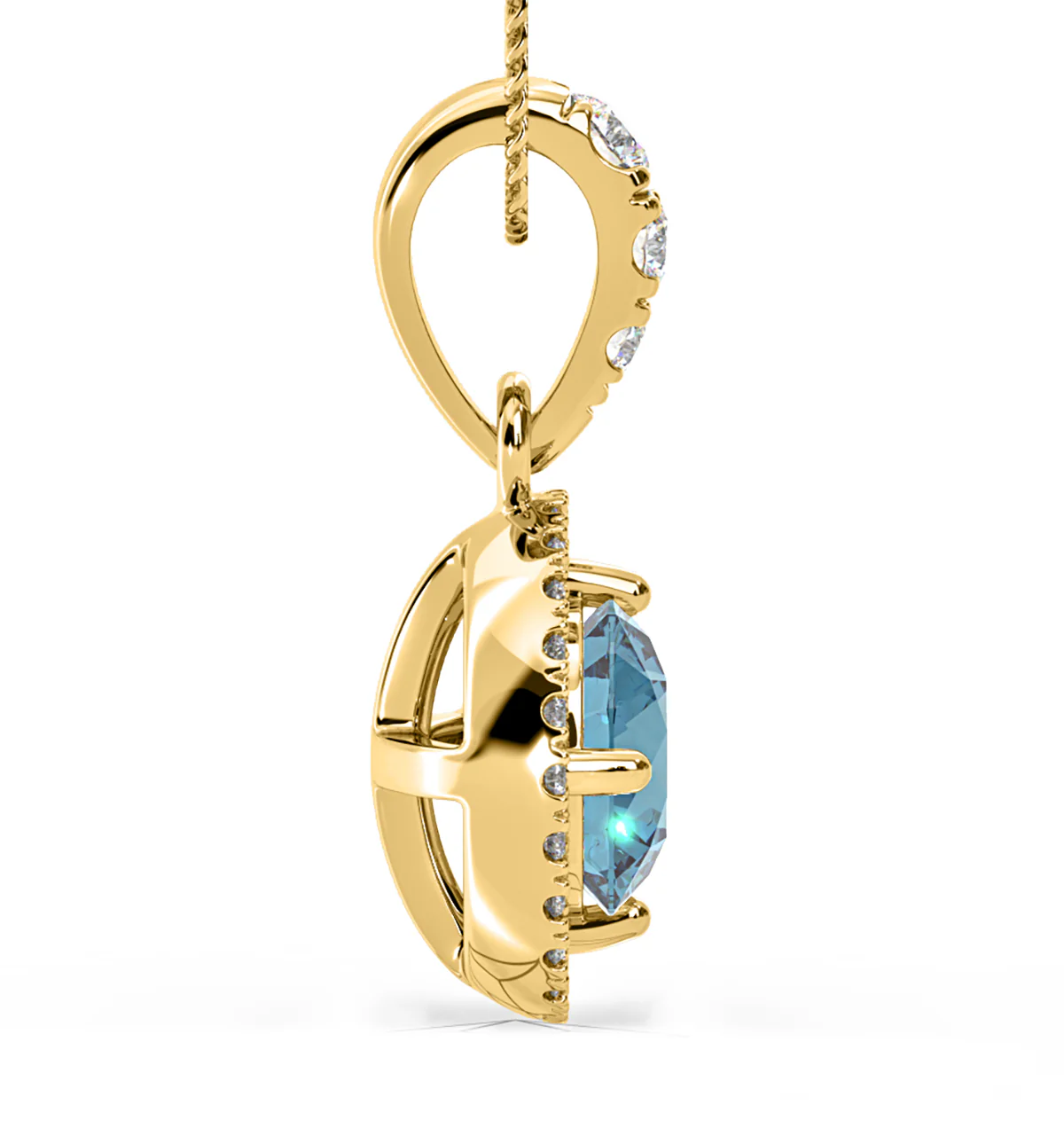 Ella Blue Lab Diamond 1.38ct Pendant Necklace in 18K Yellow Gold - Elara Collection - Image 5
