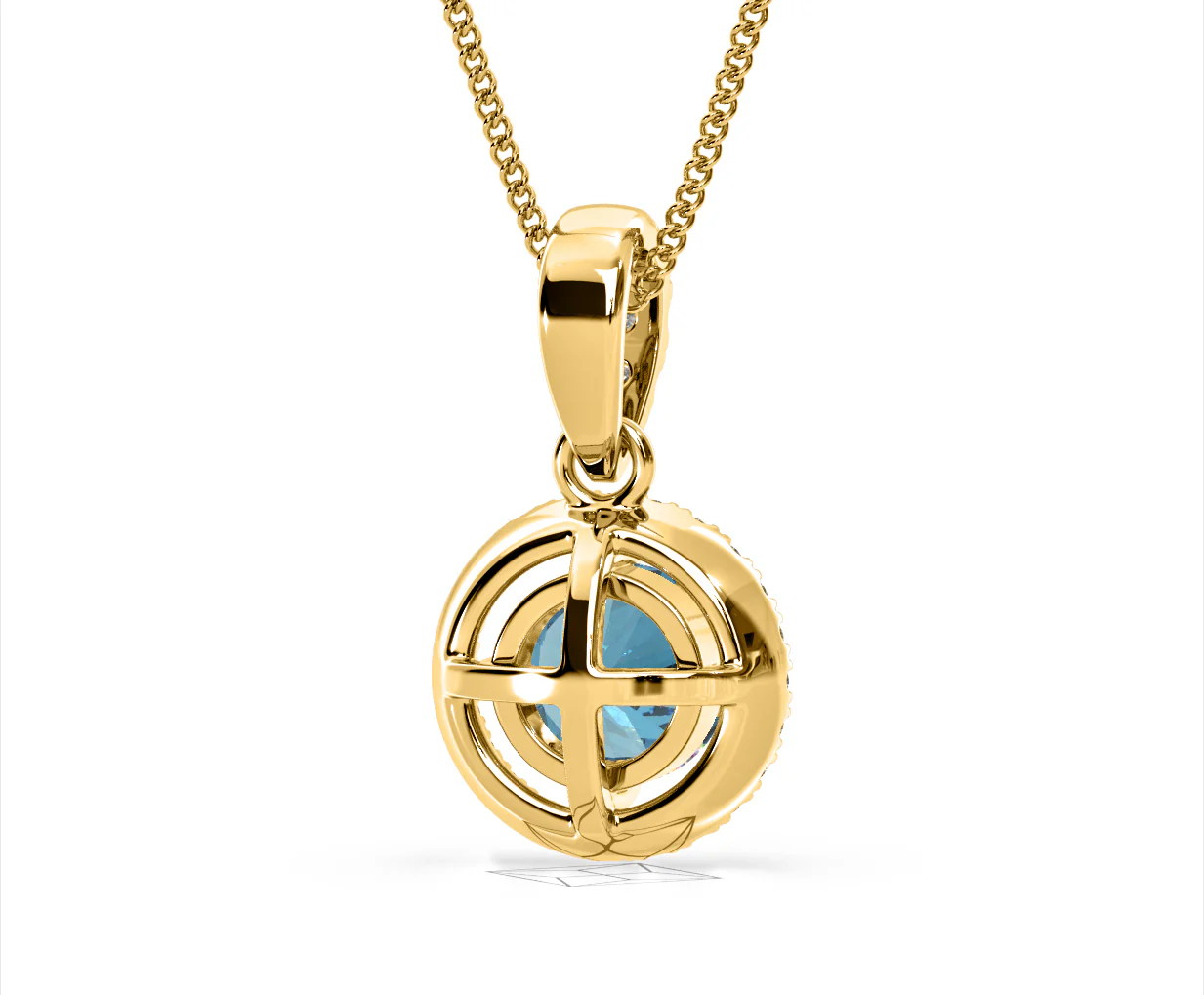 Ella Blue Lab Diamond 1.38ct Pendant Necklace in 18K Yellow Gold - Elara Collection - Image 52