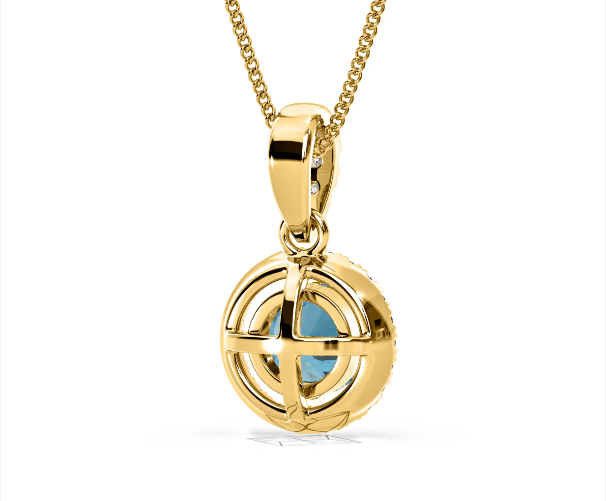Ella Blue Lab Diamond 1.38ct Pendant Necklace in 18K Yellow Gold - Elara Collection - Image 53