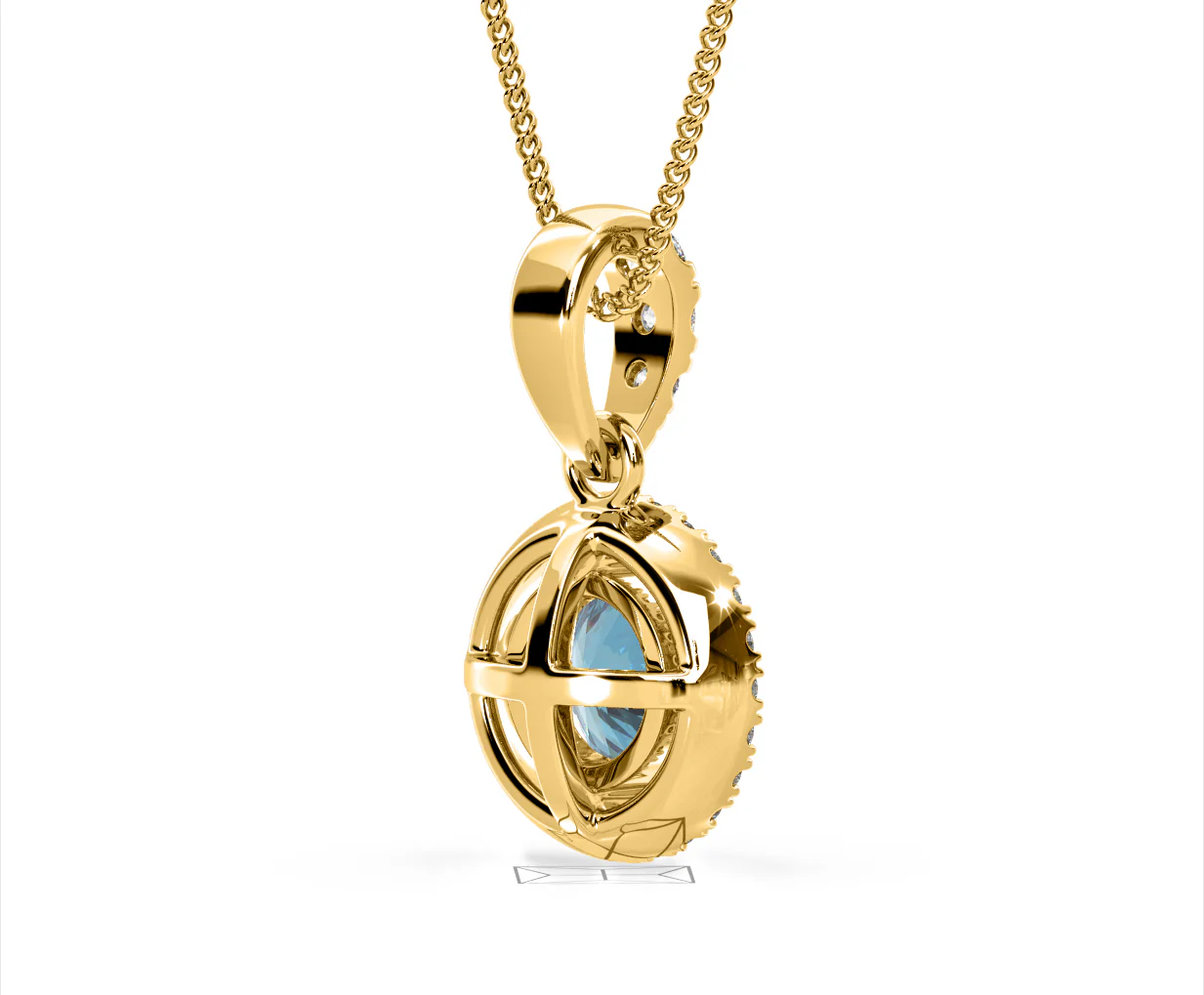 Ella Blue Lab Diamond 1.38ct Pendant Necklace in 18K Yellow Gold - Elara Collection - Image 58