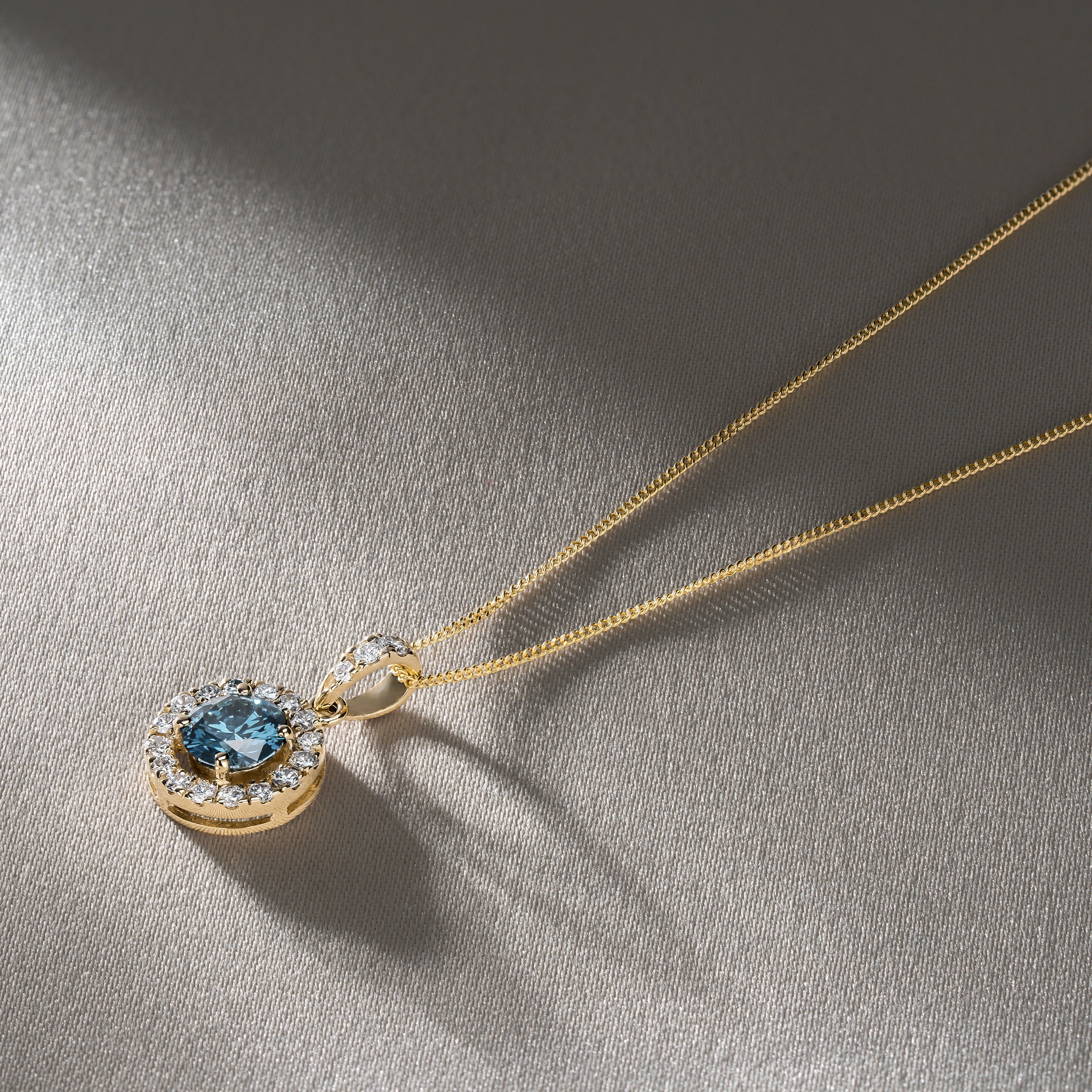 Ella Blue Lab Diamond 1.38ct Pendant Necklace in 18K Yellow Gold - Elara Collection - Image 6