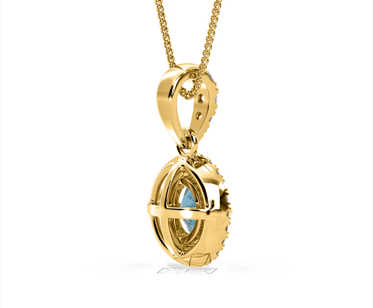 Ella Blue Lab Diamond 1.38ct Pendant Necklace in 18K Yellow Gold - Elara Collection - Image 60