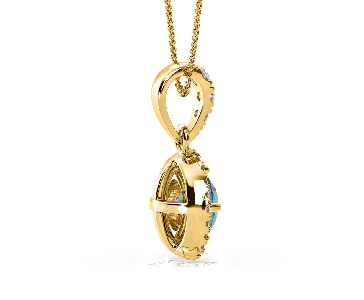 Ella Blue Lab Diamond 1.38ct Pendant Necklace in 18K Yellow Gold - Elara Collection - Image 64