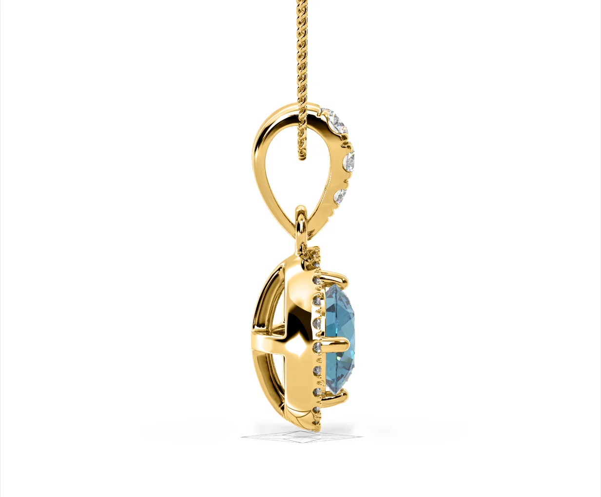 Ella Blue Lab Diamond 1.38ct Pendant Necklace in 18K Yellow Gold - Elara Collection - Image 68