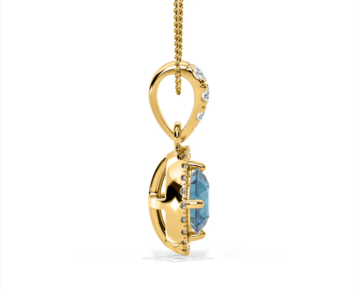 Ella Blue Lab Diamond 1.38ct Pendant Necklace in 18K Yellow Gold - Elara Collection - Image 69