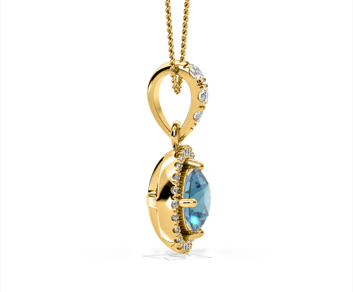 Ella Blue Lab Diamond 1.38ct Pendant Necklace in 18K Yellow Gold - Elara Collection - Image 71