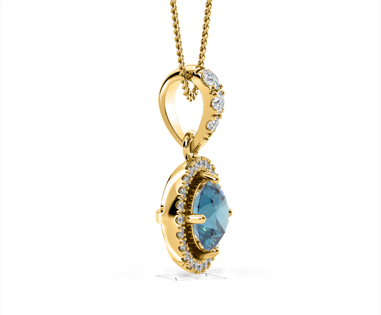 Ella Blue Lab Diamond 1.38ct Pendant Necklace in 18K Yellow Gold - Elara Collection - Image 73