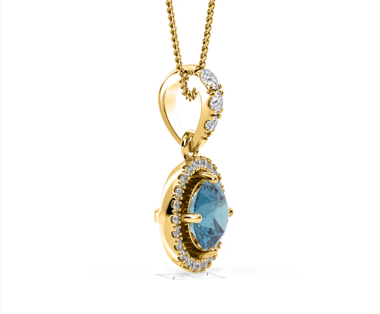 Ella Blue Lab Diamond 1.38ct Pendant Necklace in 18K Yellow Gold - Elara Collection - Image 74
