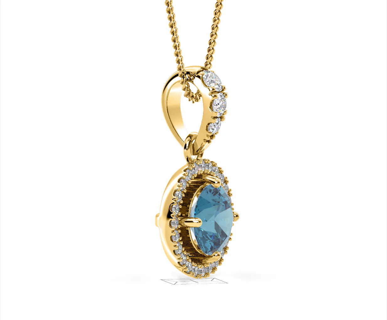 Ella Blue Lab Diamond 1.38ct Pendant Necklace in 18K Yellow Gold - Elara Collection - Image 75