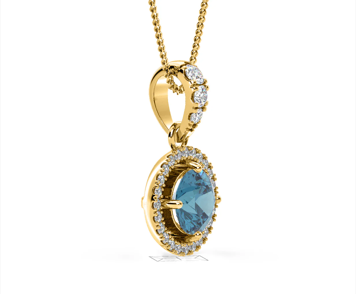 Ella Blue Lab Diamond 1.38ct Pendant Necklace in 18K Yellow Gold - Elara Collection - Image 76