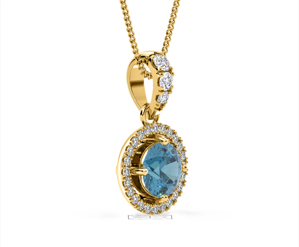 Ella Blue Lab Diamond 1.38ct Pendant Necklace in 18K Yellow Gold - Elara Collection - Image 78