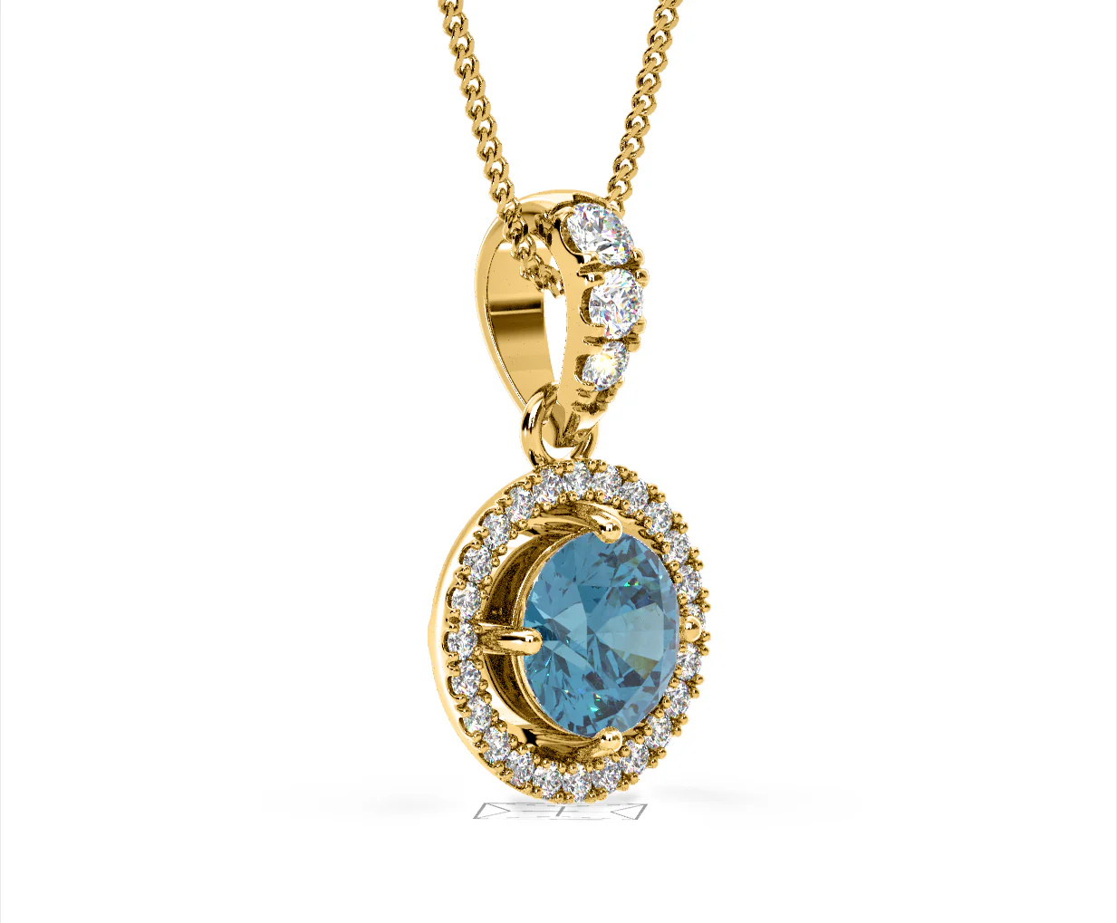 Ella Blue Lab Diamond 1.38ct Pendant Necklace in 18K Yellow Gold - Elara Collection - Image 79