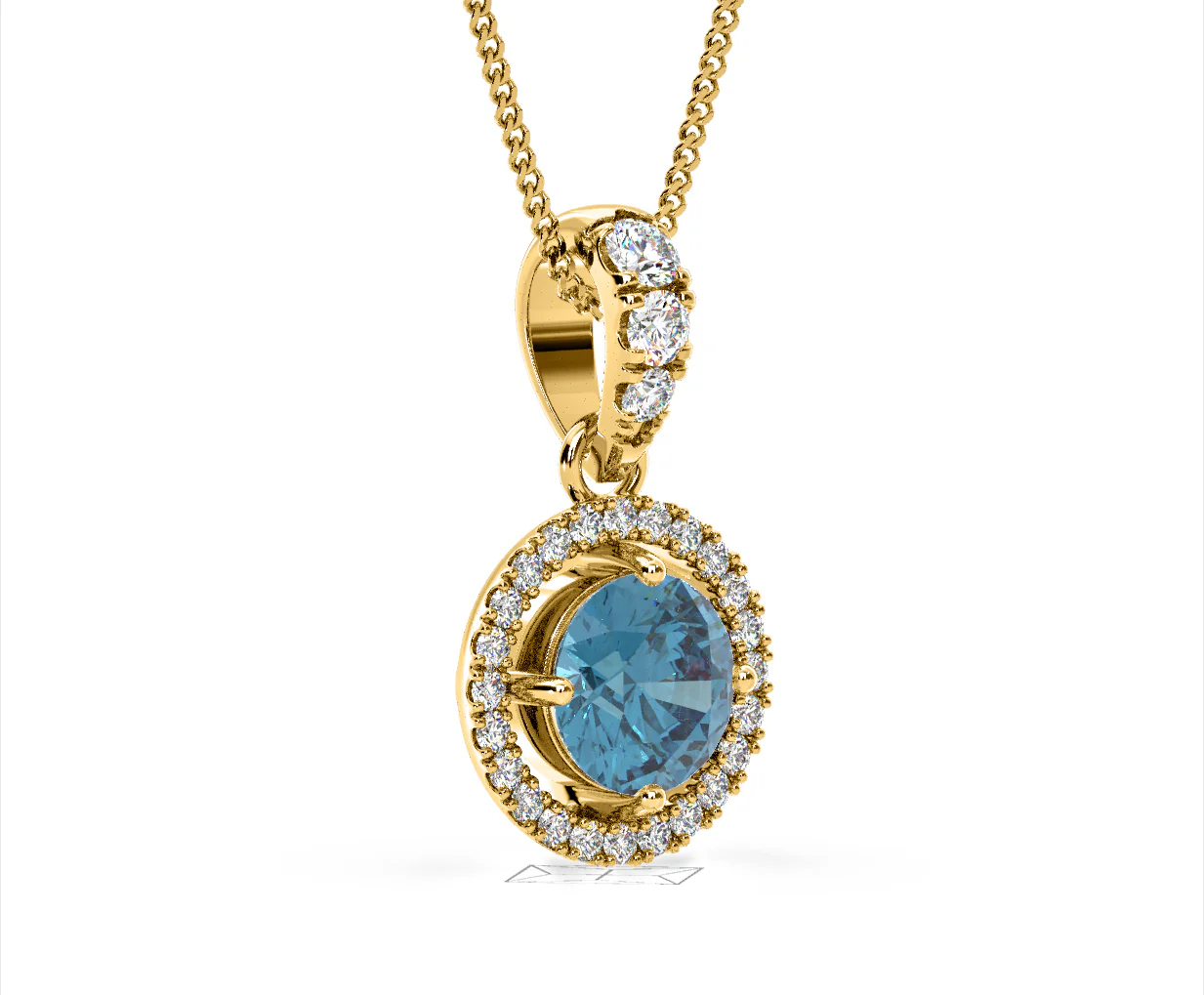 Ella Blue Lab Diamond 1.38ct Pendant Necklace in 18K Yellow Gold - Elara Collection - Image 80