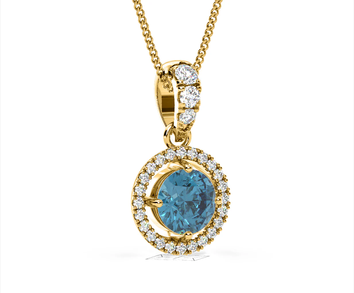 Ella Blue Lab Diamond 1.38ct Pendant Necklace in 18K Yellow Gold - Elara Collection - Image 82