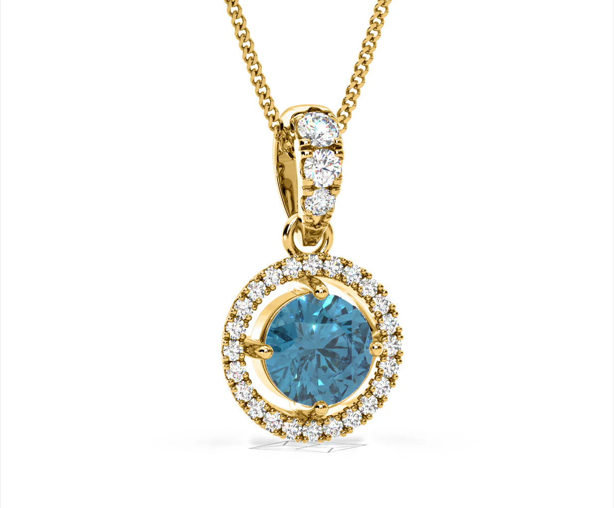 Ella Blue Lab Diamond 1.38ct Pendant Necklace in 18K Yellow Gold - Elara Collection - Image 84