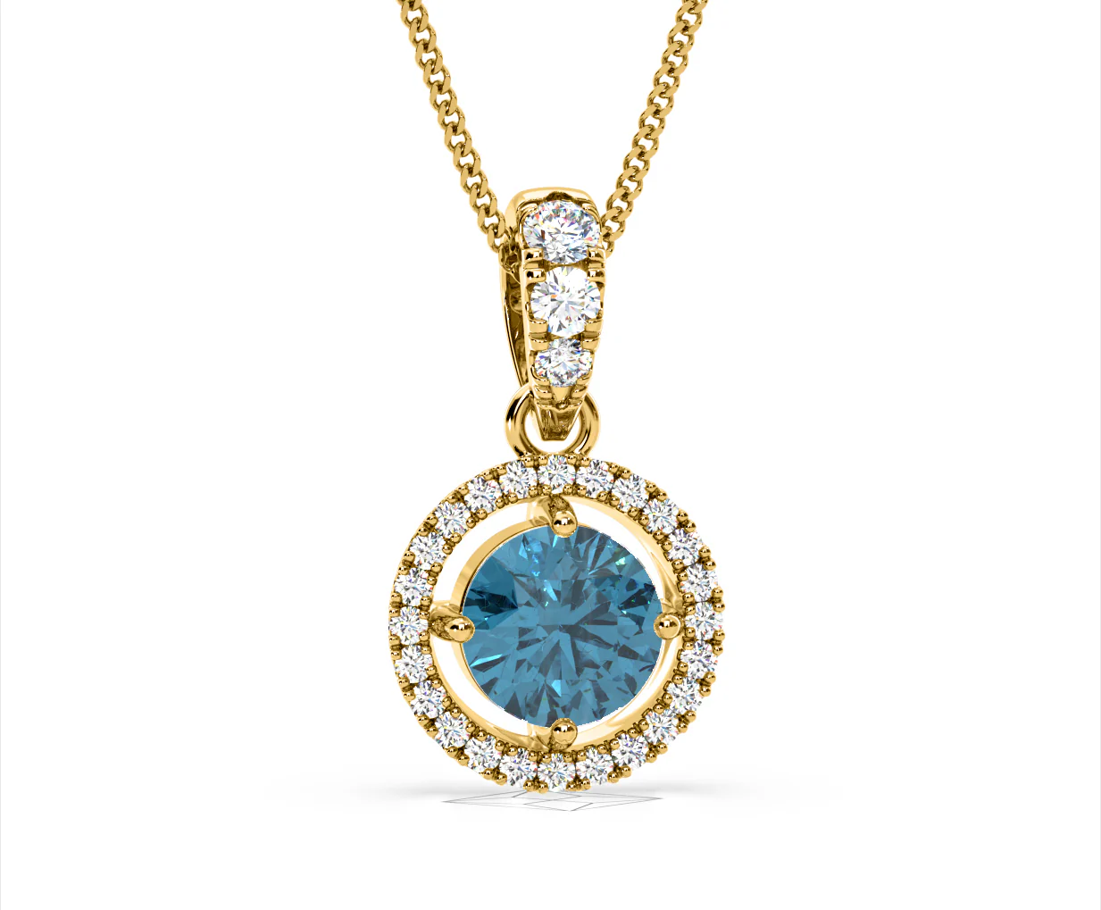 Ella Blue Lab Diamond 1.38ct Pendant Necklace in 18K Yellow Gold - Elara Collection - Image 86