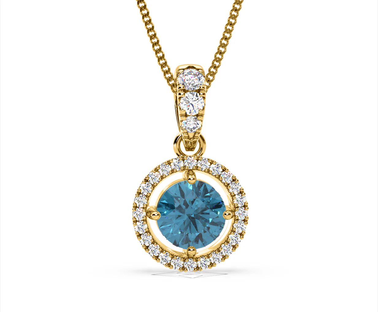 Ella Blue Lab Diamond 1.38ct Pendant Necklace in 18K Yellow Gold - Elara Collection - Image 87