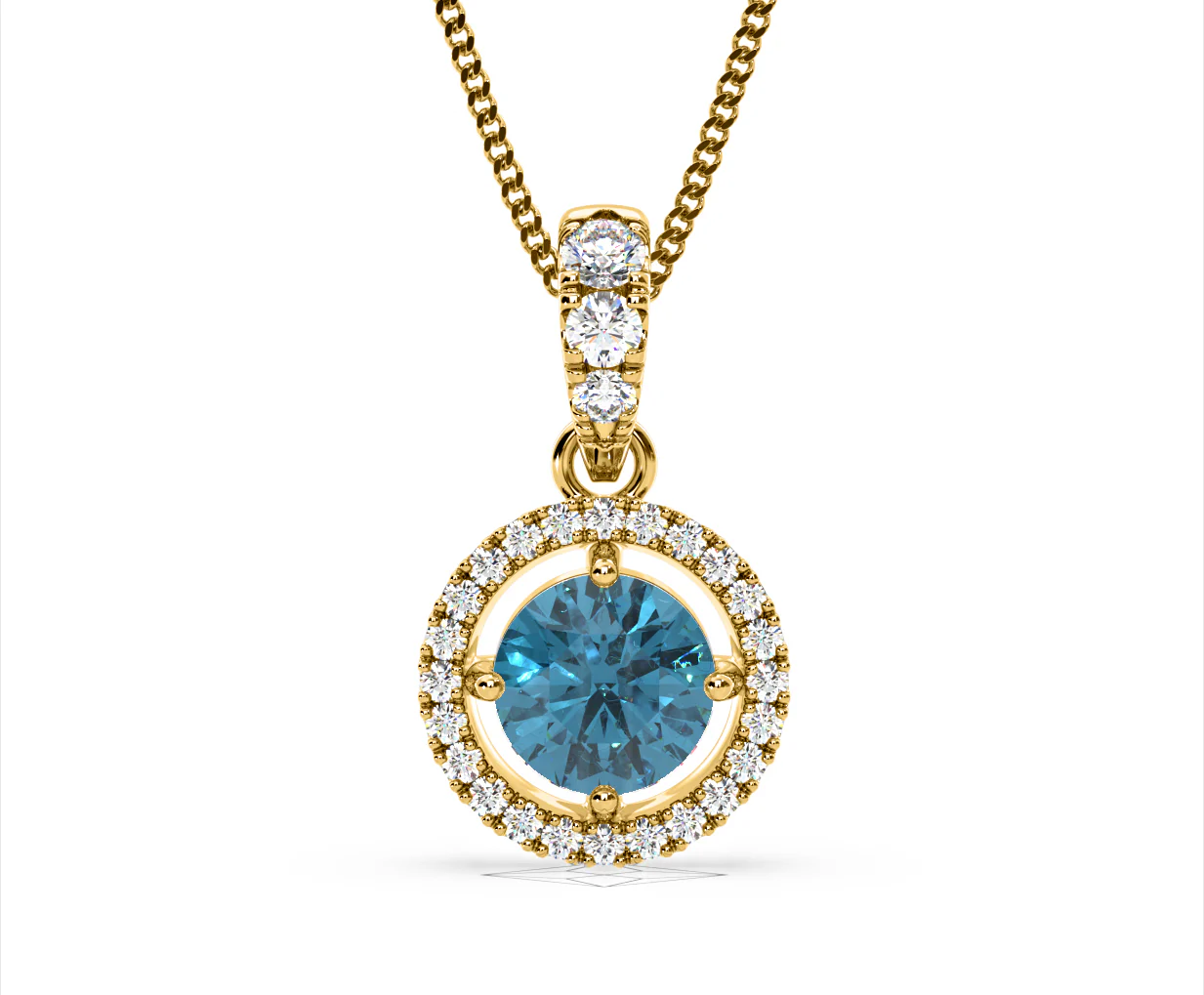 Ella Blue Lab Diamond 1.38ct Pendant Necklace in 18K Yellow Gold - Elara Collection - Image 88