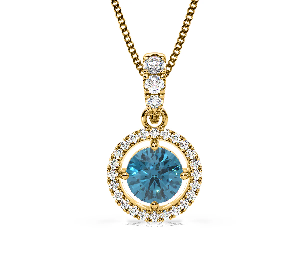 Ella Blue Lab Diamond 1.38ct Pendant Necklace in 18K Yellow Gold - Elara Collection - Image 9
