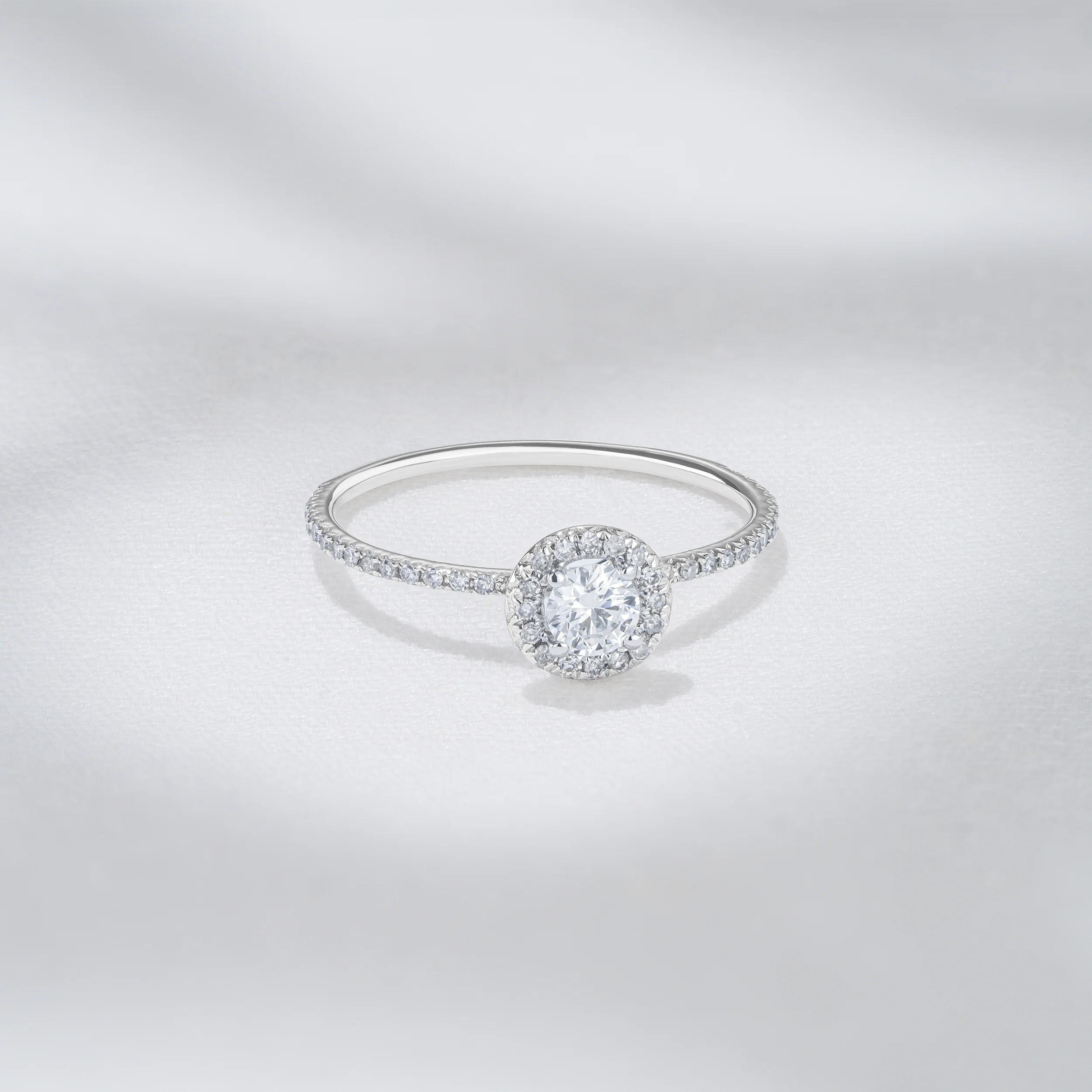 Ella Halo Lab Diamond Engagement Ring 0.55ct in 9K White Gold - Image 5