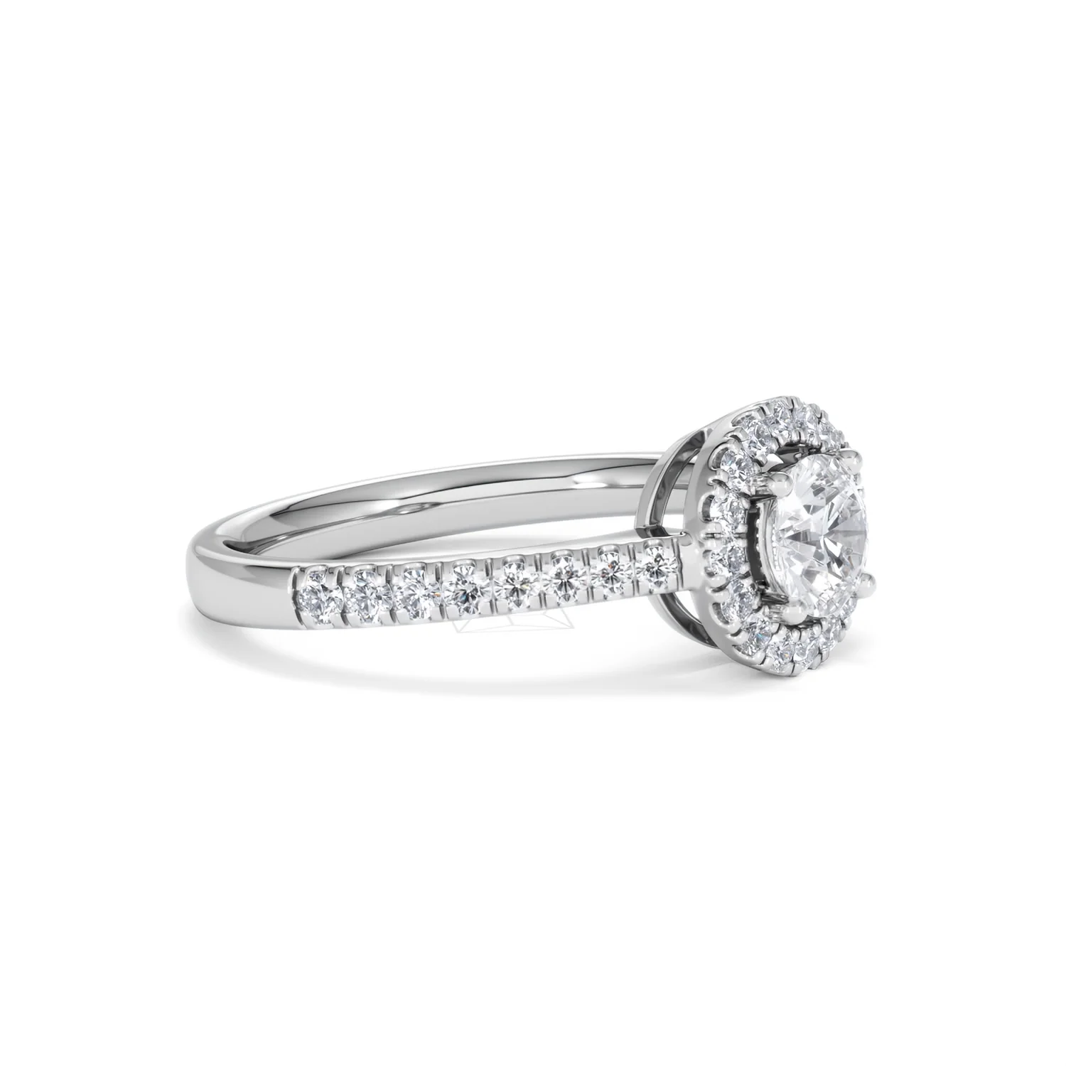 Ella Halo Lab Diamond Engagement Ring 0.86ct F/VS1 18K White Gold - Image 20