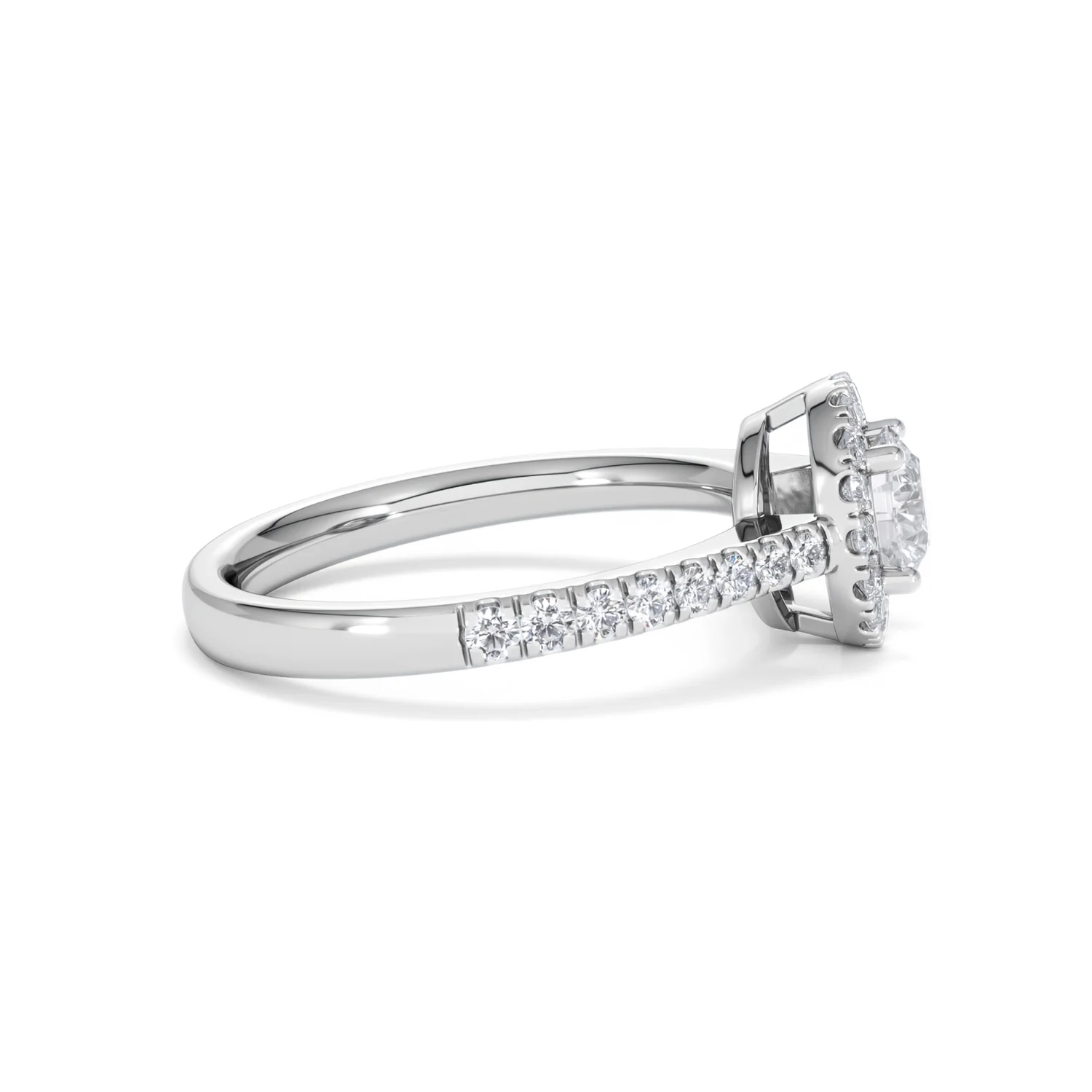 Ella Halo Lab Diamond Engagement Ring 0.86ct F/VS1 18K White Gold - Image 27