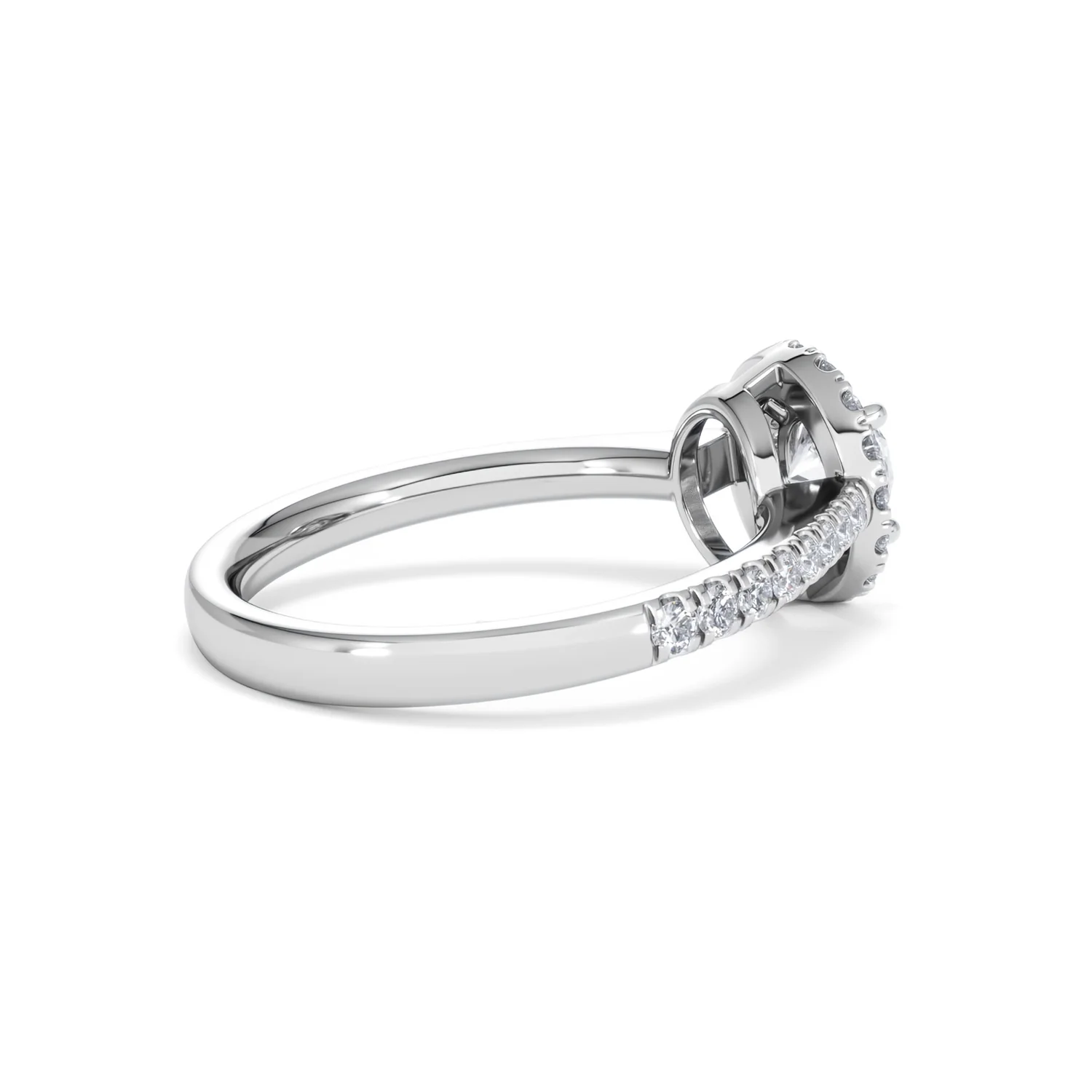 Ella Halo Lab Diamond Engagement Ring 0.86ct F/VS1 18K White Gold - Image 34