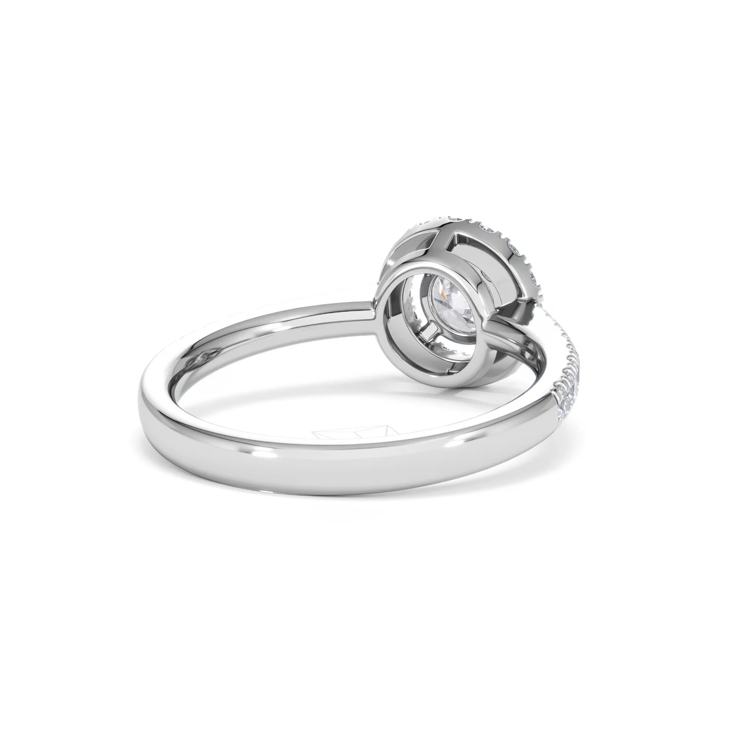 Ella Halo Lab Diamond Engagement Ring 0.86ct F/VS1 18K White Gold - Image 42