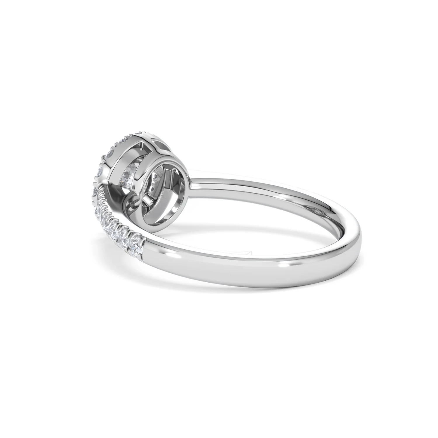 Ella Halo Lab Diamond Engagement Ring 0.86ct F/VS1 18K White Gold - Image 58