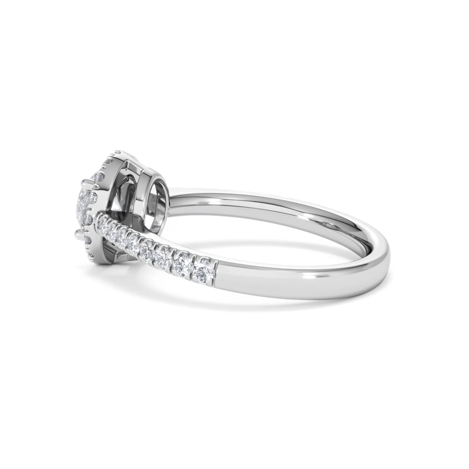 Ella Halo Lab Diamond Engagement Ring 0.86ct F/VS1 18K White Gold - Image 64