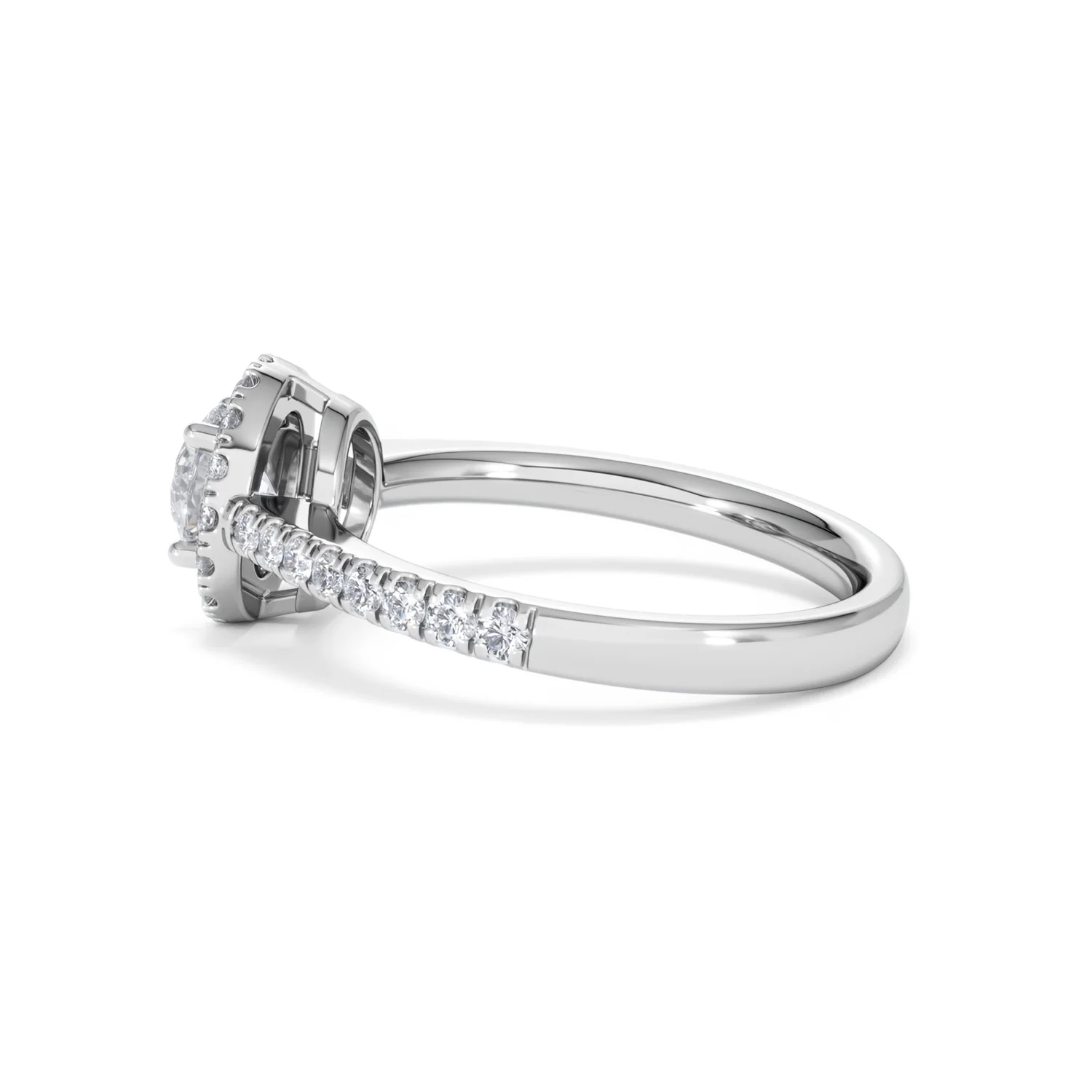 Ella Halo Lab Diamond Engagement Ring 0.86ct F/VS1 18K White Gold - Image 65