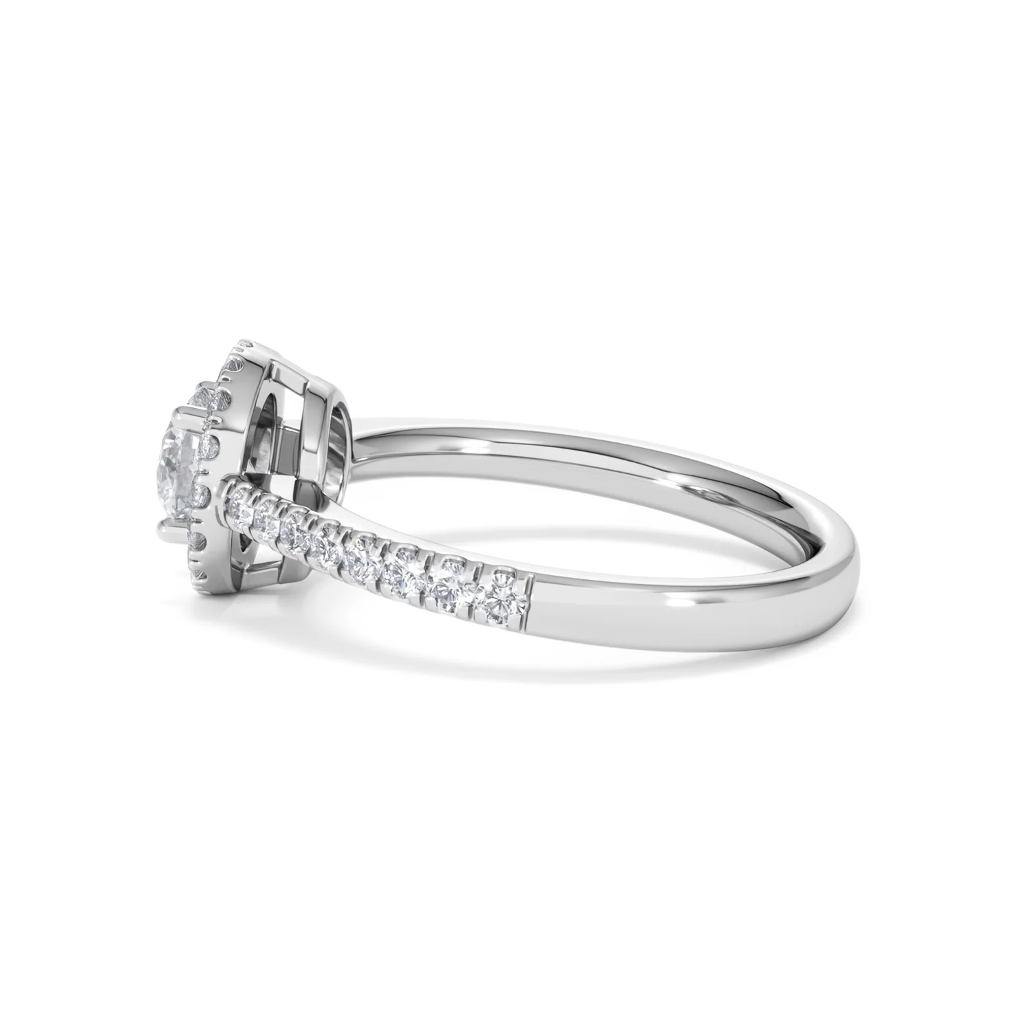 Ella Halo Lab Diamond Engagement Ring 0.86ct F/VS1 18K White Gold - Image 66