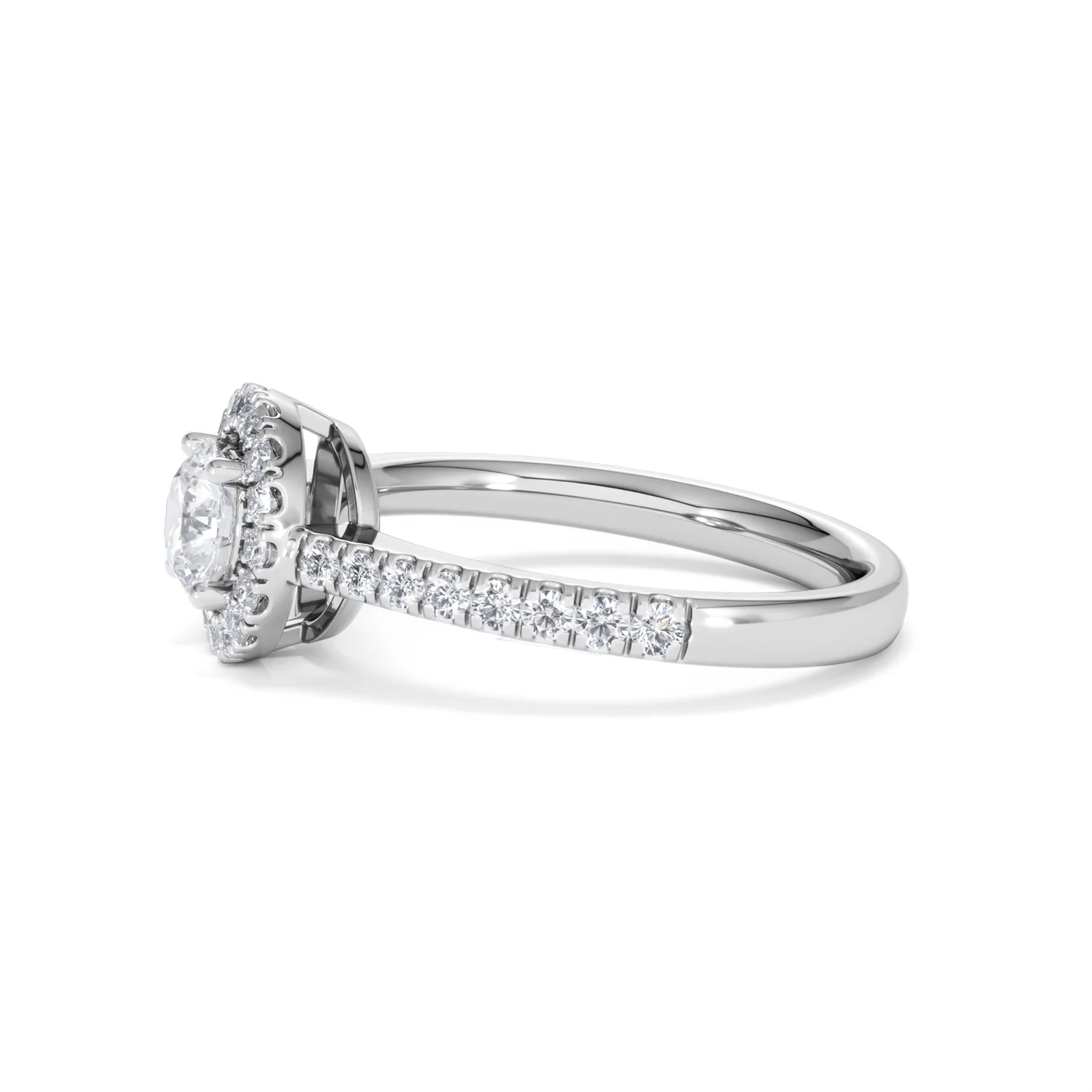 Ella Halo Lab Diamond Engagement Ring 0.86ct F/VS1 18K White Gold - Image 71