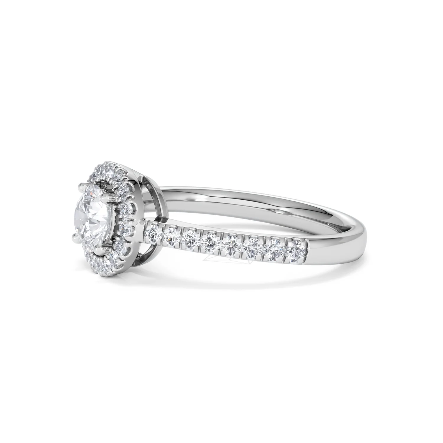Ella Halo Lab Diamond Engagement Ring 0.86ct F/VS1 18K White Gold - Image 74