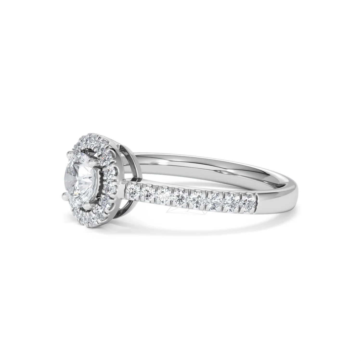 Ella Halo Lab Diamond Engagement Ring 0.86ct F/VS1 18K White Gold - Image 75