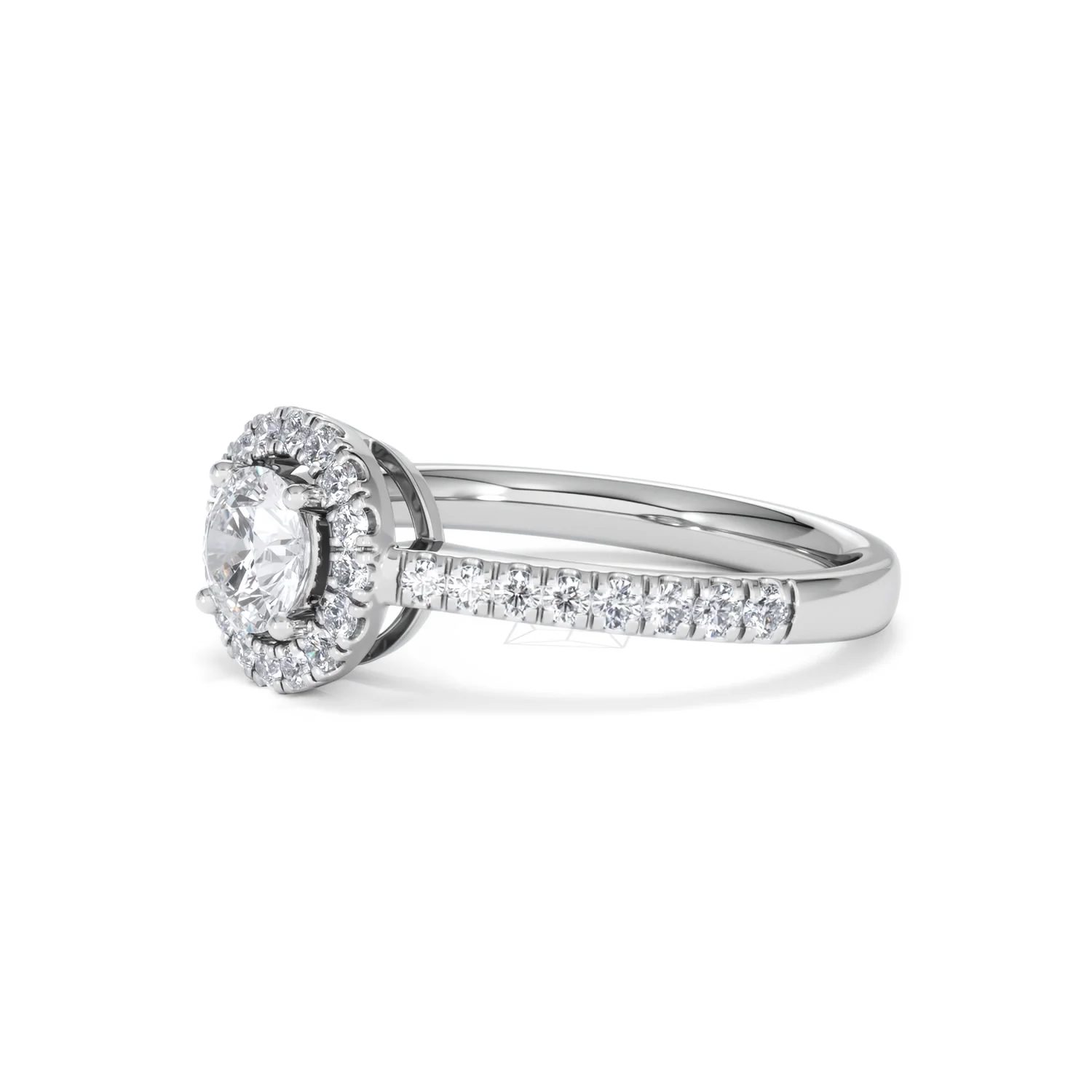 Ella Halo Lab Diamond Engagement Ring 0.86ct F/VS1 18K White Gold - Image 76