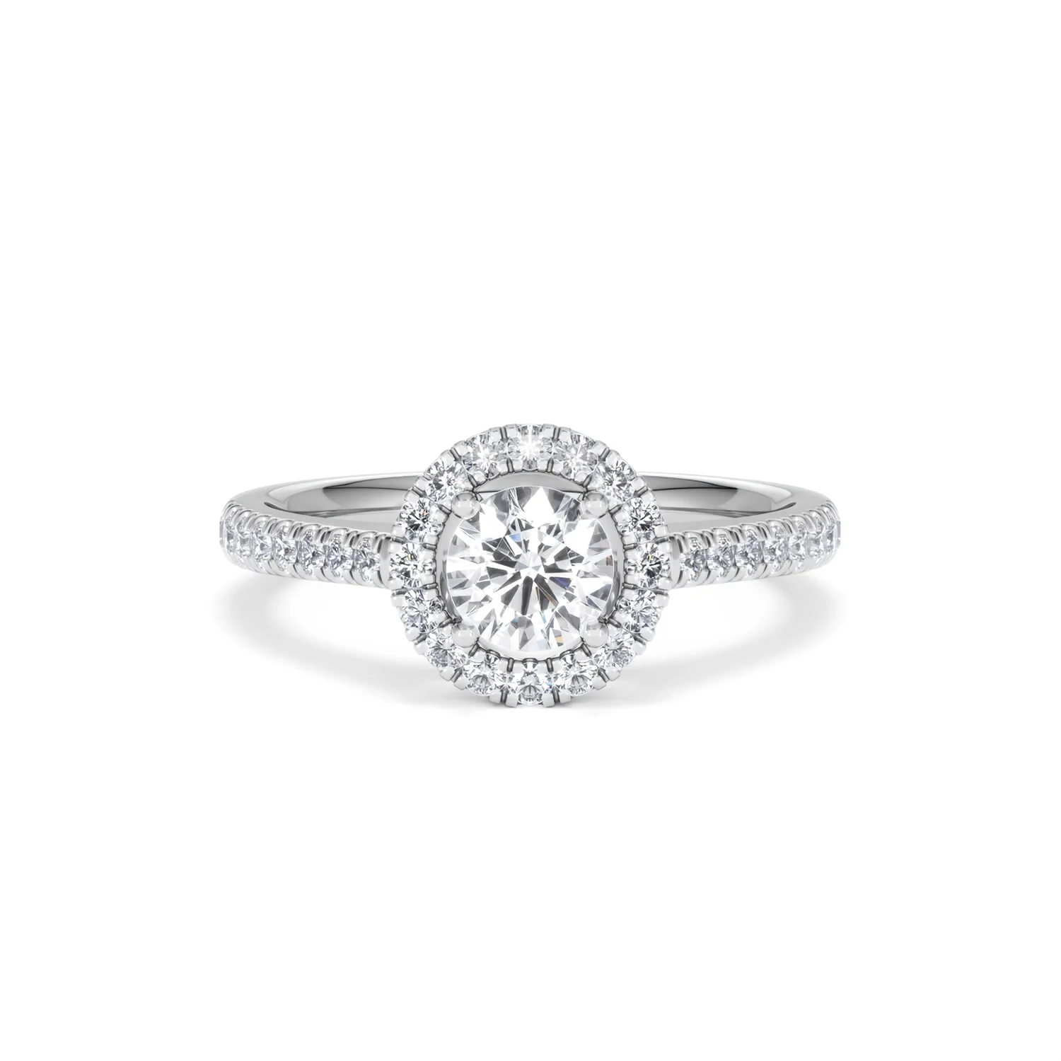Ella Halo Lab Diamond Engagement Ring 0.86ct F/VS1 18K White Gold - Image 8