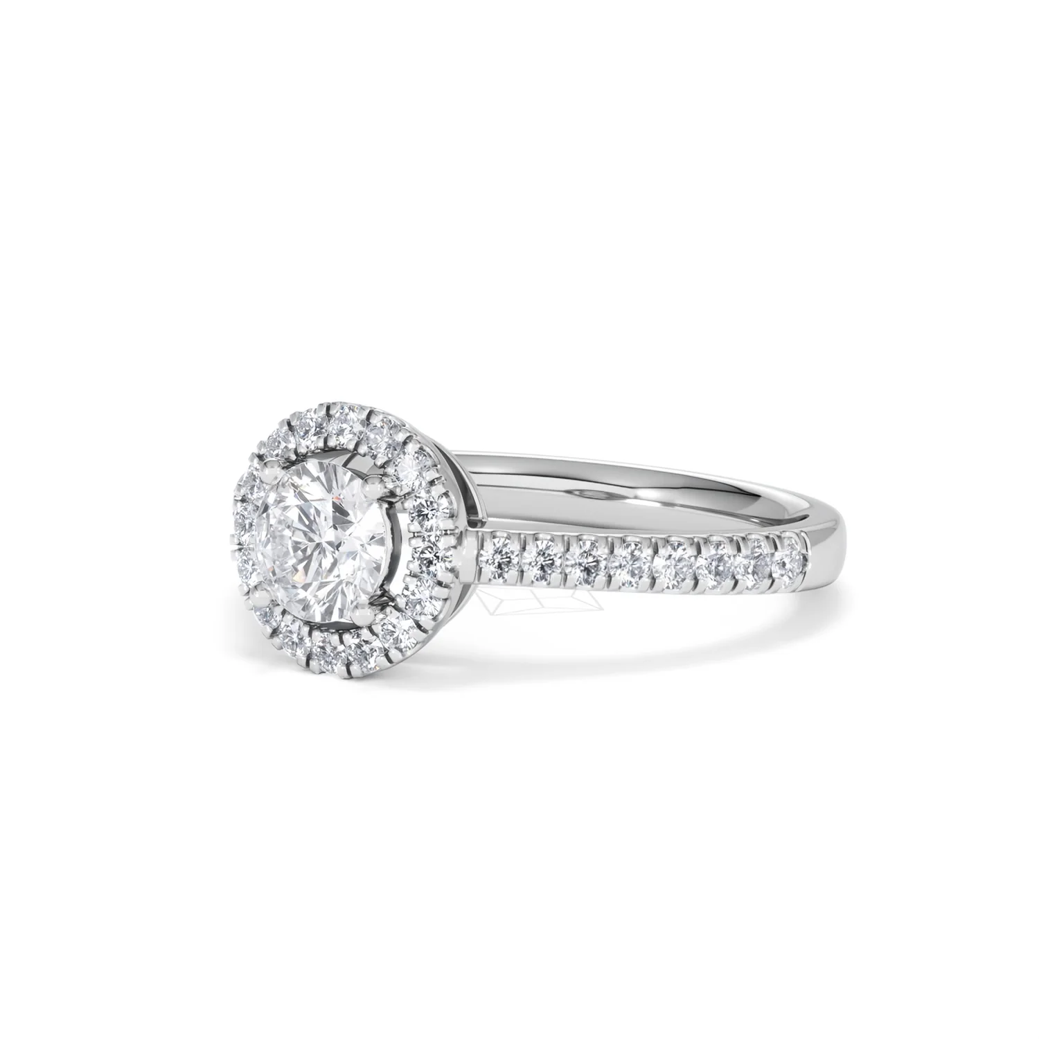 Ella Halo Lab Diamond Engagement Ring 0.86ct F/VS1 18K White Gold - Image 80
