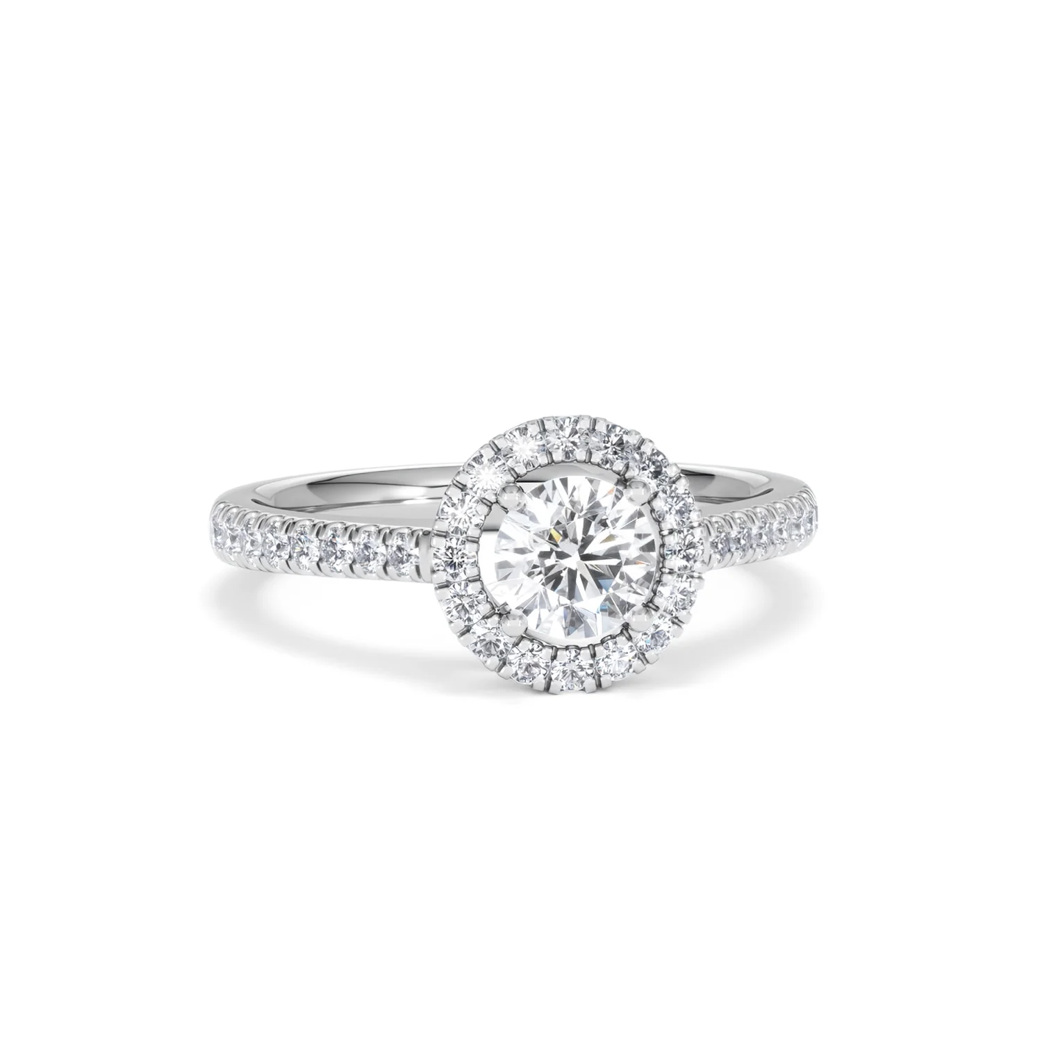 Ella Halo Lab Diamond Engagement Ring 0.86ct F/VS1 in Platinum - Image 10