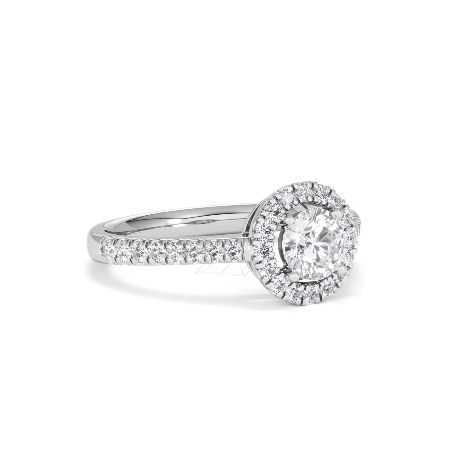Ella Halo Lab Diamond Engagement Ring 0.86ct F/VS1 in Platinum - Image 15