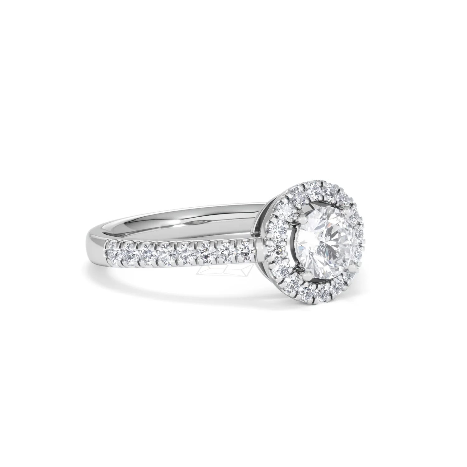 Ella Halo Lab Diamond Engagement Ring 0.86ct F/VS1 in Platinum - Image 16