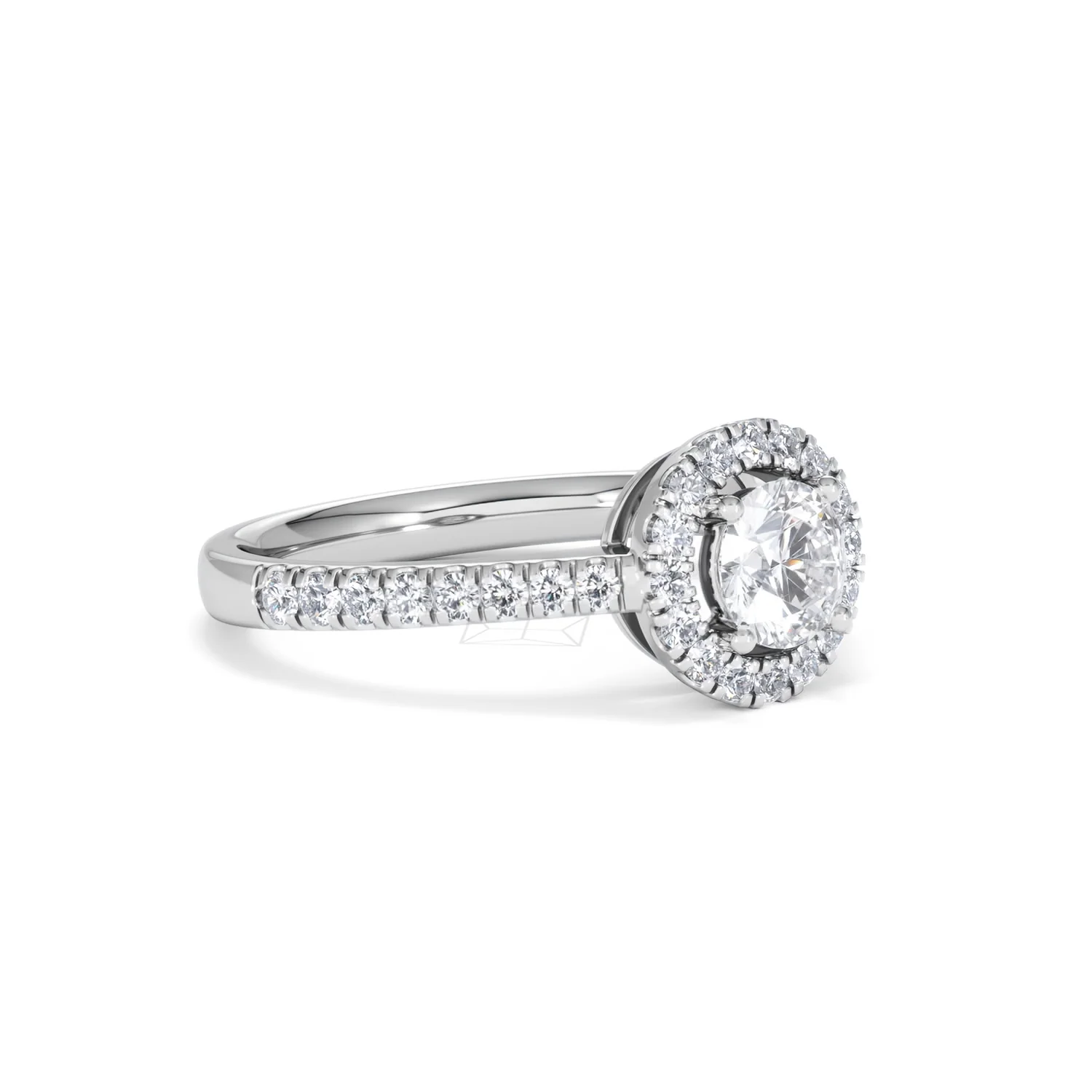 Ella Halo Lab Diamond Engagement Ring 0.86ct F/VS1 in Platinum - Image 17