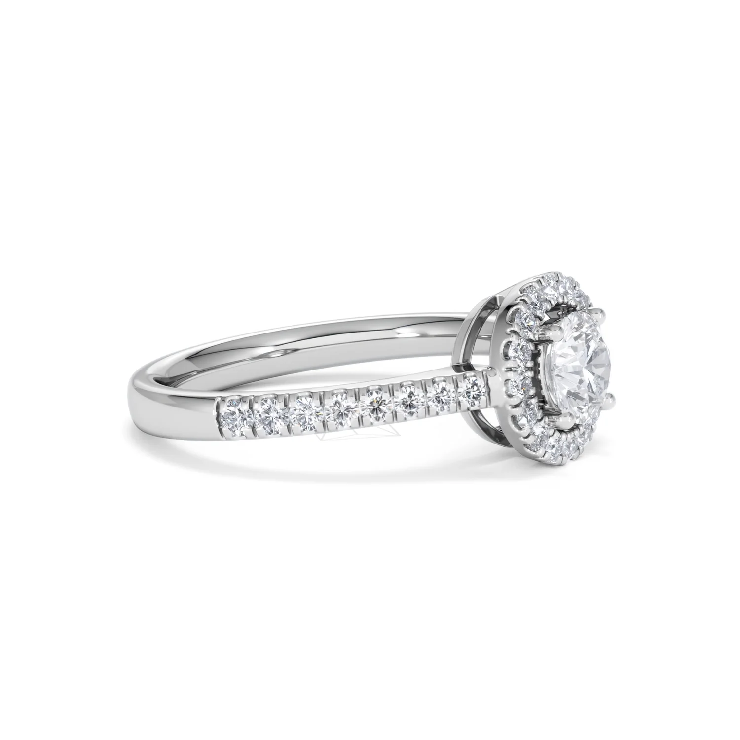 Ella Halo Lab Diamond Engagement Ring 0.86ct F/VS1 in Platinum - Image 21