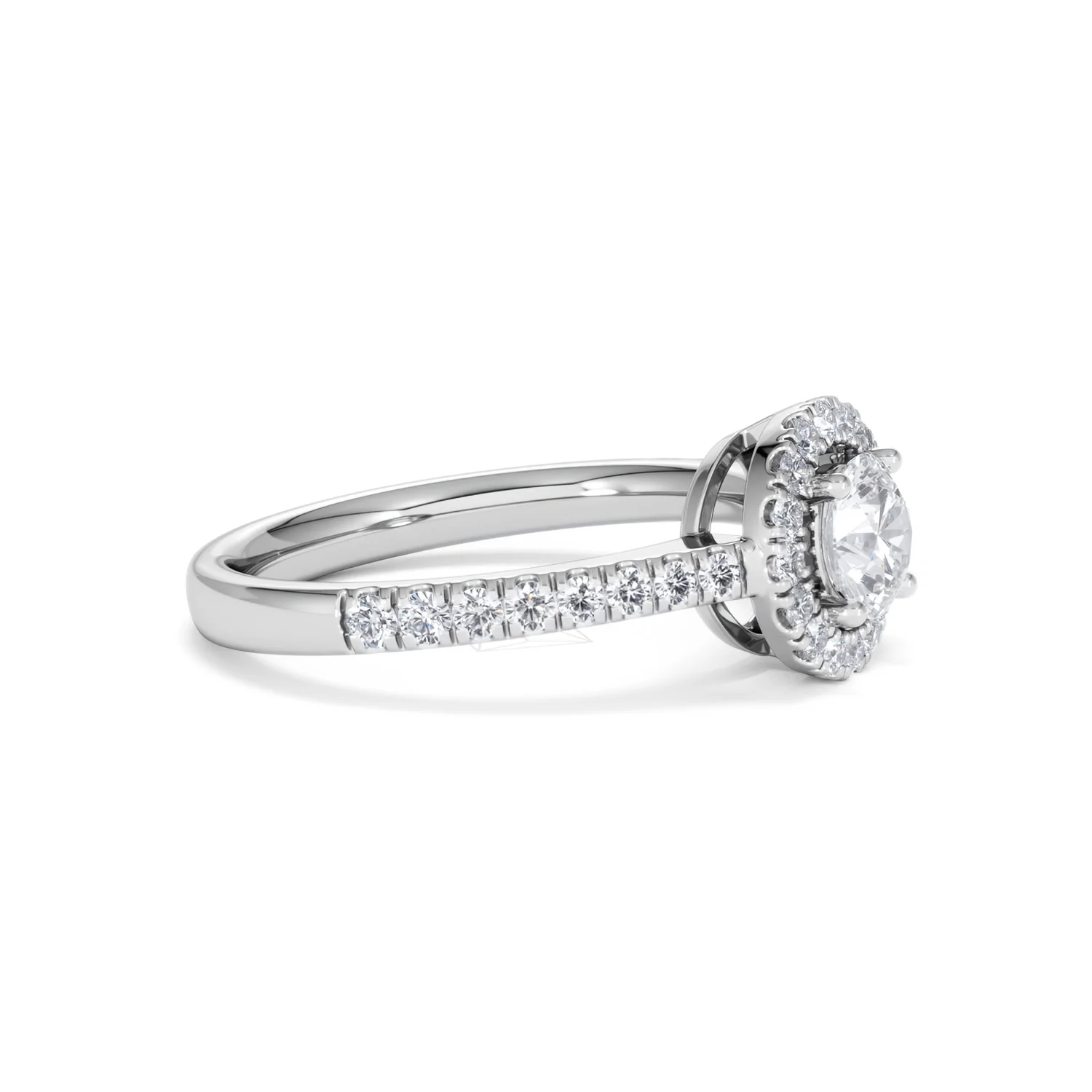 Ella Halo Lab Diamond Engagement Ring 0.86ct F/VS1 in Platinum - Image 22