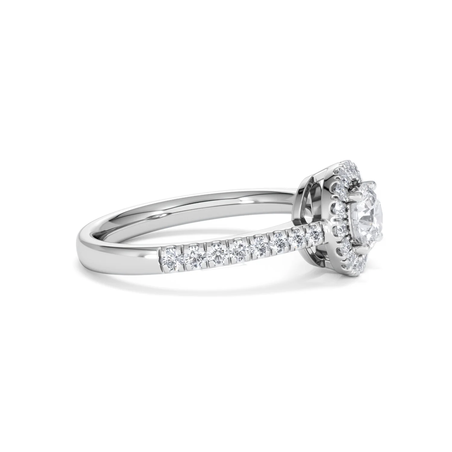 Ella Halo Lab Diamond Engagement Ring 0.86ct F/VS1 in Platinum - Image 24